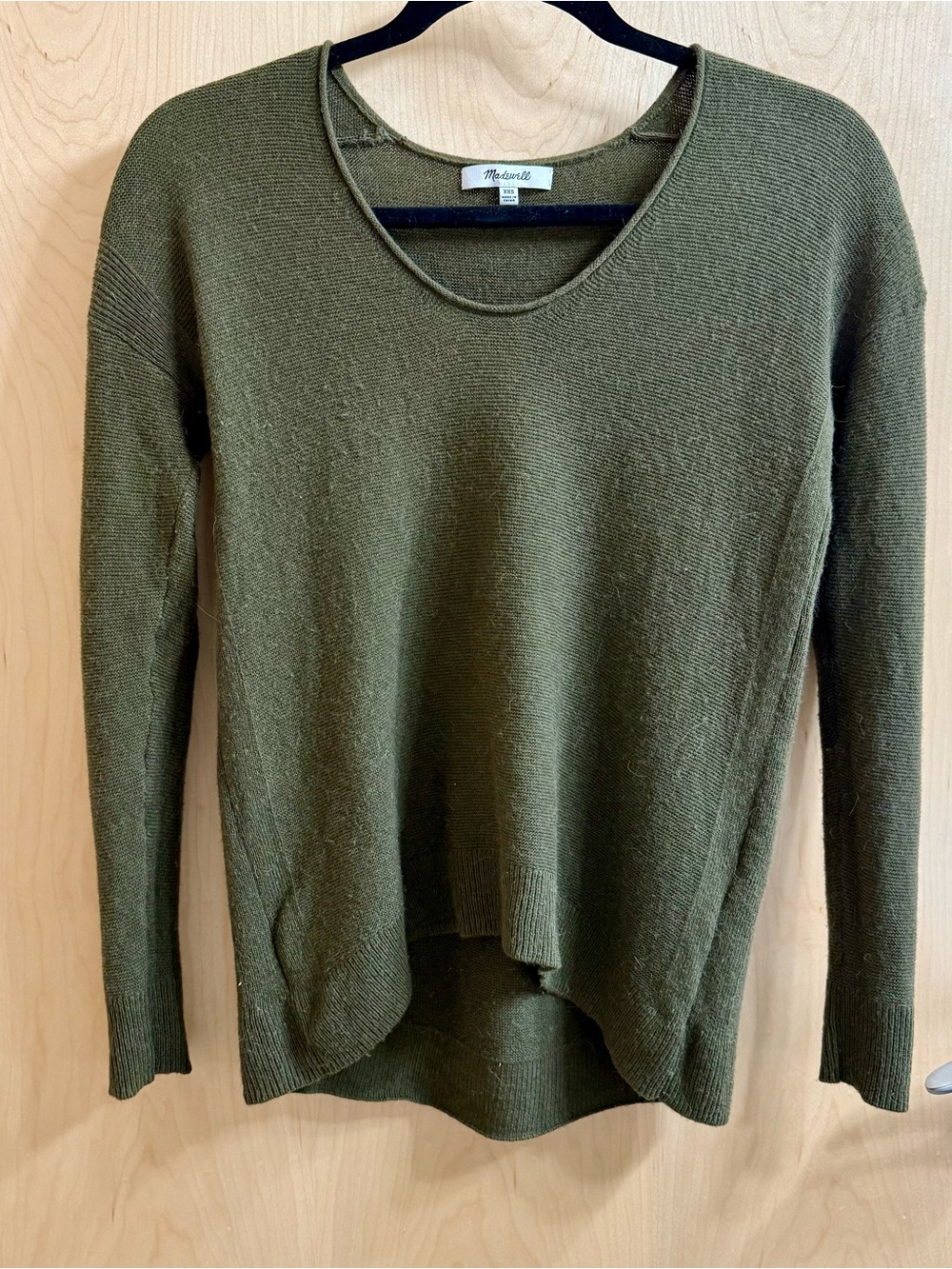 Madewell Olive Green Scoop Neck Lightweight Knit Sweater